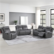 Pemberly Row Contemporary Polyester Upholstered Manual Loveseat in Gray
