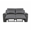 Pemberly Row Contemporary Polyester Upholstered Manual Loveseat in Gray