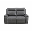 Pemberly Row Contemporary Polyester Upholstered Manual Loveseat in Gray