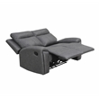Pemberly Row Contemporary Polyester Upholstered Manual Loveseat in Gray