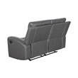 Pemberly Row Contemporary Polyester Upholstered Manual Loveseat in Gray