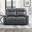 Pemberly Row Contemporary Polyester Upholstered Manual Loveseat in Gray