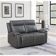 Pemberly Row Contemporary Polyester Upholstered Manual Loveseat in Gray