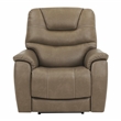 Pemberly Row Polyester Upholstered Double PWR ZG Recliner in Brown