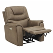 Pemberly Row Polyester Upholstered Double PWR ZG Recliner in Brown