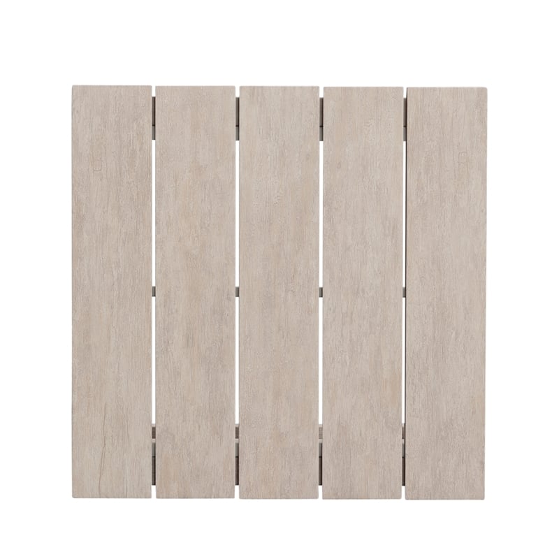 Pemberly Row Powder-Coated Aluminum End Table in White Washed