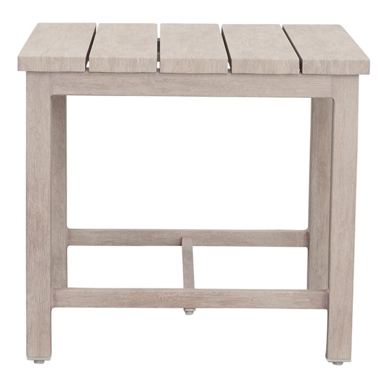 Pemberly Row Powder-Coated Aluminum End Table in White Washed