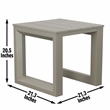 Pemberly Row Contemporary Patio Square Aluminum End Table in Gray