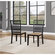 Pemberly Row Engineered Wood Dining Side Chair in Black (Set of 2)