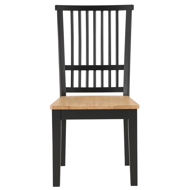 Pemberly Row Engineered Wood Dining Side Chair in Black (Set of 2)