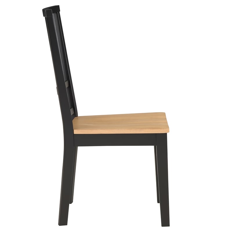 Pemberly Row Engineered Wood Dining Side Chair in Black (Set of 2)