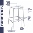Pemberly Row Backless Bar Stool with Acrylic Seat in Clear (Set of 2)