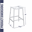 Pemberly Row Backless Bar Stool with Acrylic Seat in Clear (Set of 2)