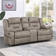 Pemberly Row Polyester Upholstered Manual Console Loveseat in Brown