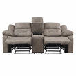 Pemberly Row Polyester Upholstered Manual Console Loveseat in Brown