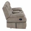 Pemberly Row Polyester Upholstered Manual Console Loveseat in Brown