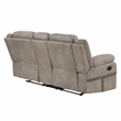 Pemberly Row Polyester Upholstered Manual Console Loveseat in Brown