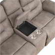 Pemberly Row Polyester Upholstered Manual Console Loveseat in Brown