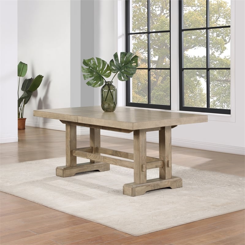 Pemberly Row Contemporary Engineered Wood Dining Table in Brown