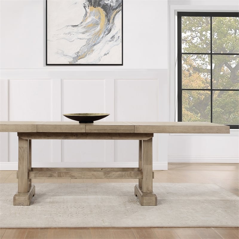Pemberly Row Contemporary Engineered Wood Dining Table in Brown