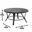 Pemberly Row Iron Farmhouse / Country Cocktail Table in Gray