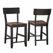 Pemberly Row Rubberwood/Iron Counter Chair in Black (Set of 2)