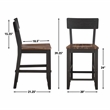 Pemberly Row Rubberwood/Iron Counter Chair in Black (Set of 2)