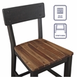 Pemberly Row Rubberwood/Iron Counter Chair in Black (Set of 2)