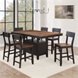 Pemberly Row Rubberwood/Iron Counter Chair in Black (Set of 2)