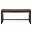 Pemberly Row Contemporary Rubberwood and Iron Counter Bench in Black