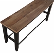 Pemberly Row Contemporary Rubberwood and Iron Counter Bench in Black