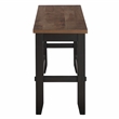 Pemberly Row Contemporary Rubberwood and Iron Counter Bench in Black
