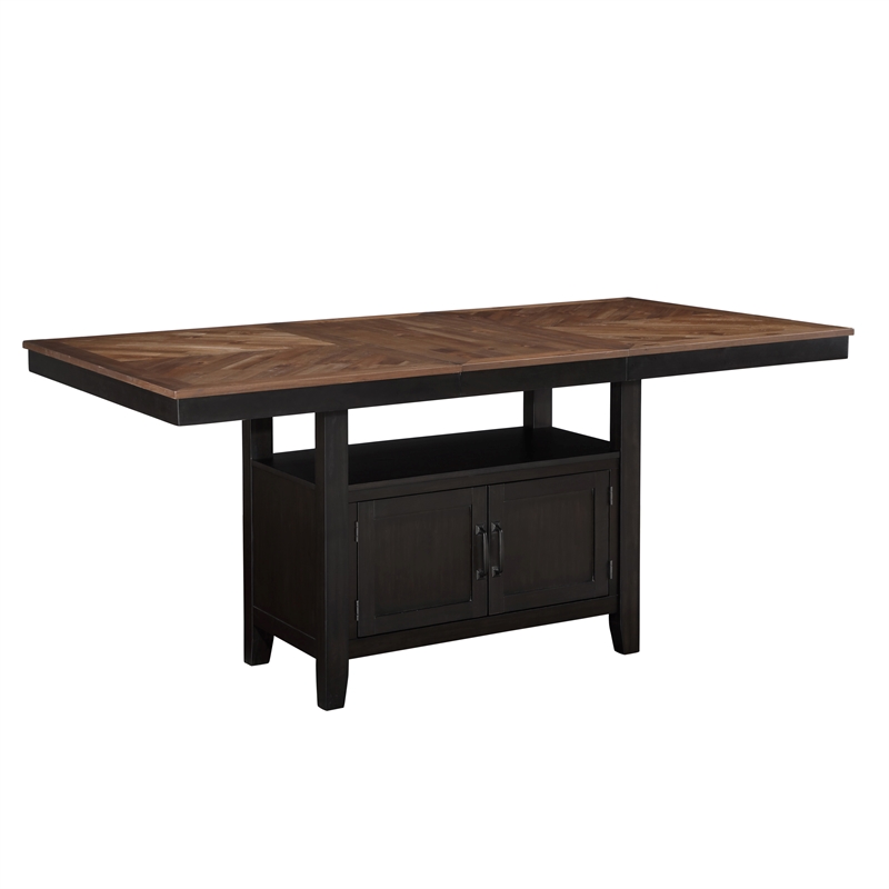 Pemberly Row Contemporary Engineered Wood Counter Table in Black