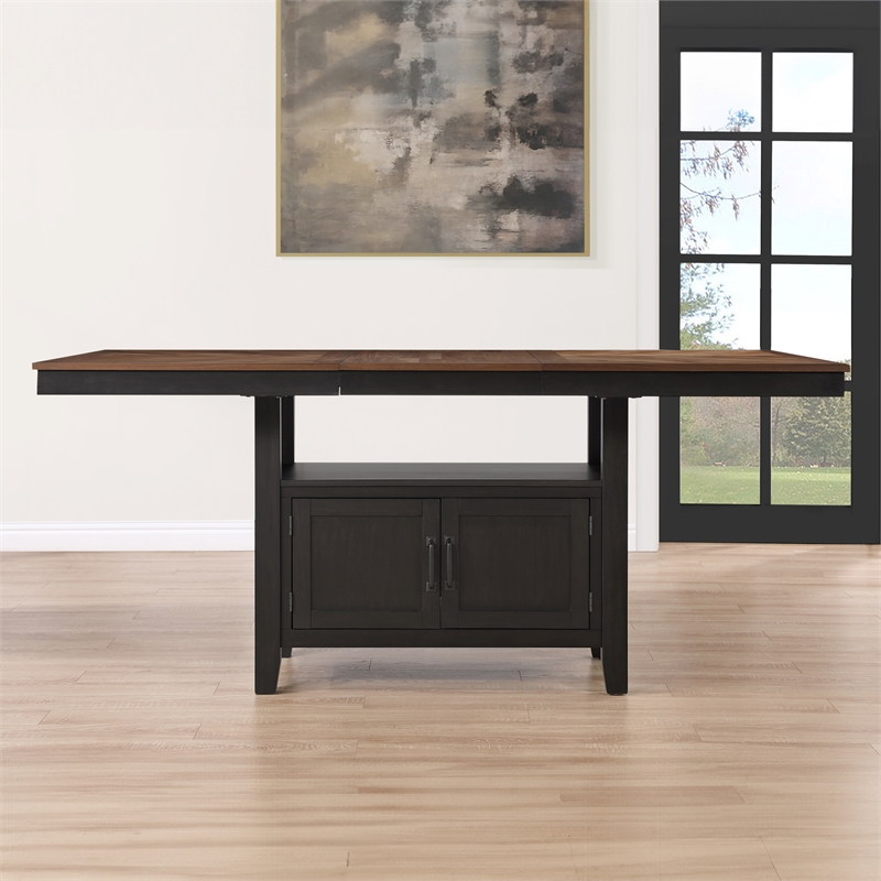 Pemberly Row Contemporary Engineered Wood Counter Table in Black