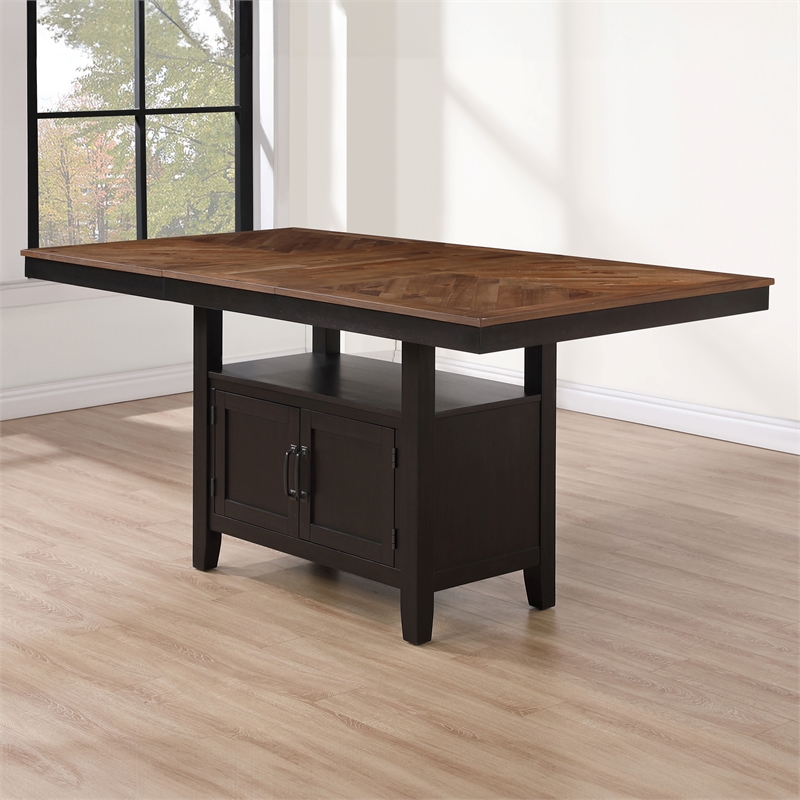Pemberly Row Contemporary Engineered Wood Counter Table in Black