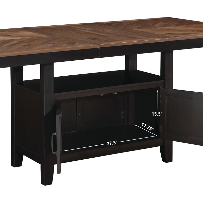 Pemberly Row Contemporary Engineered Wood Counter Table in Black