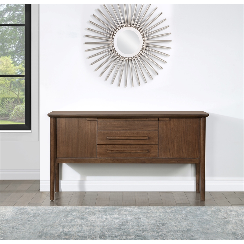 Pemberly Row Transitional Engineered Wood Buffet/Server in Brown