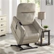 Pemberly Row Traditional Polyester Upholstered Single Motor Lift in Tan