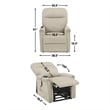 Pemberly Row Traditional Polyester Upholstered Single Motor Lift in Tan