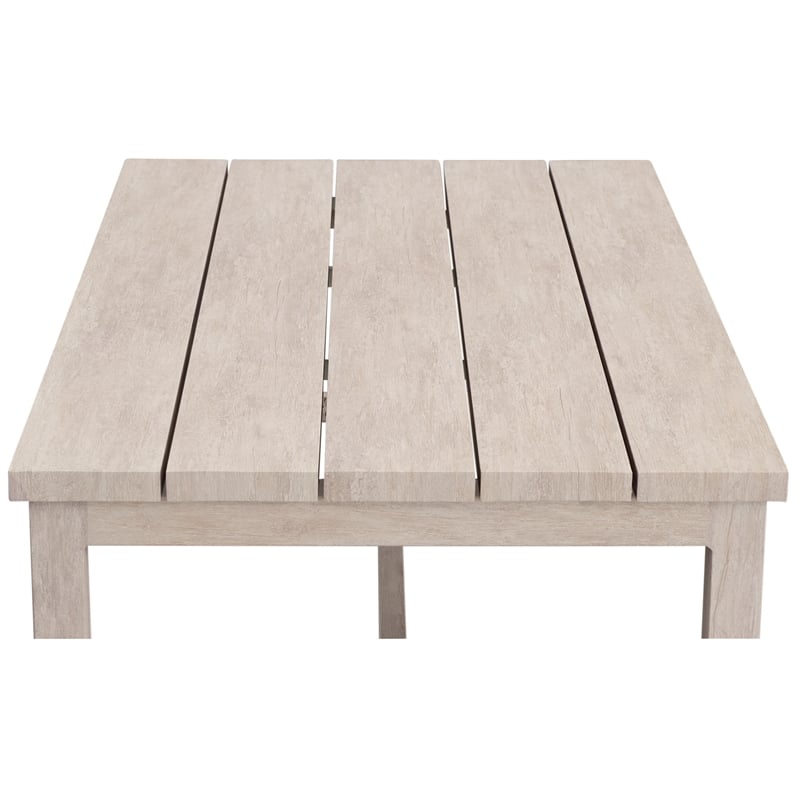 Pemberly Row Transitional Powder-Coated Aluminum Coffee Table in White
