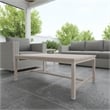 Pemberly Row Transitional Powder-Coated Aluminum Coffee Table in White