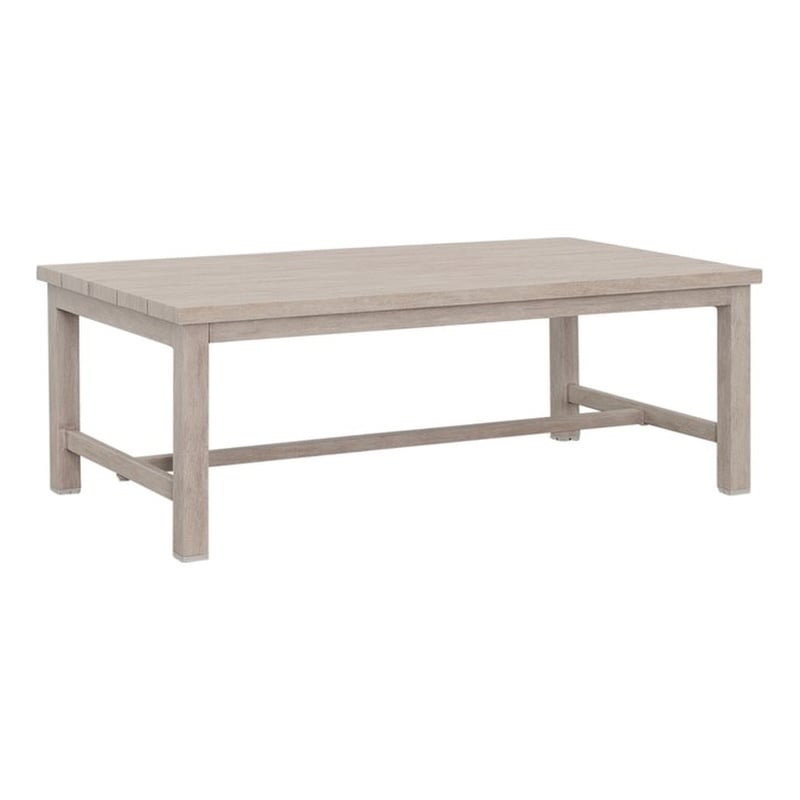 Pemberly Row Transitional Powder-Coated Aluminum Coffee Table in White