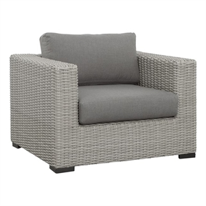 Pemberly Row Aluminum Lounge Chair with .5 Round Wicker Gray (Set of 2)