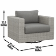 Pemberly Row Aluminum Swivel Chair with .5 Round Wicker Gray (Set of 2)