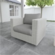 Pemberly Row Aluminum Swivel Chair with .5 Round Wicker Gray (Set of 2)