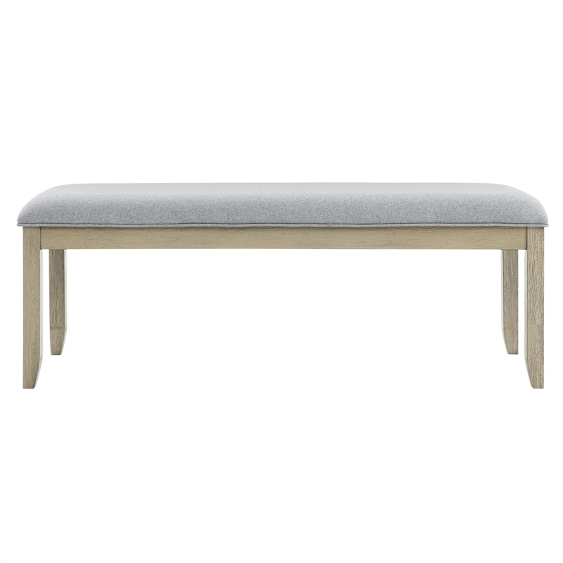 Pemberly Row Polyester Upholstered Backless Dining Bench in Brown