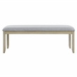 Pemberly Row Polyester Upholstered Backless Dining Bench in Brown