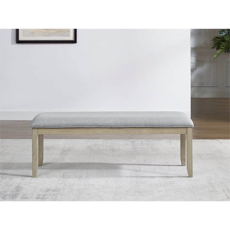 Pemberly Row Polyester Upholstered Backless Dining Bench in Brown