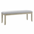 Pemberly Row Polyester Upholstered Backless Dining Bench in Brown