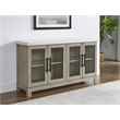 Pemberly Row Marble Top Sideboard with Touch Lighting in Brown